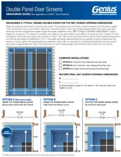 Genius® French Retractable Screen Door -Home Screen Window Discount Store Double Panel Retractable Screen Measuring Guide 72115.1691007221
