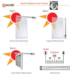BULK ORDER Window Screens - 12 Screen Minimum Order -Home Screen Window Discount Store how to measure your screen infographic final 44987.1671216704