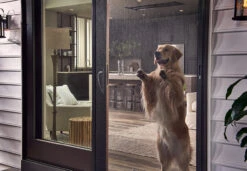 Hercules Sliding Screen Door- ASSEMBLED -Home Screen Window Discount Store samson BronzeDoor Wide ExteriorFromRight DOG 30 22363.1674246104